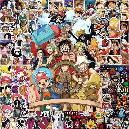 50/100pcs Anime ONE PIECE Stickers Decals Graffiti Skateboard Laptop Phone Car Luffy Chopper Cool Cartoon Sticker for Kids