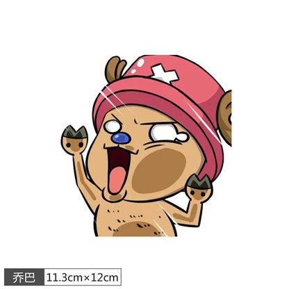 1pcs One Piece Luffy Sticke Game Funny Anime Peeking Glass Vinyl Decal Sticker For Car Window Laptop Hydroflask Waterbottle PVC