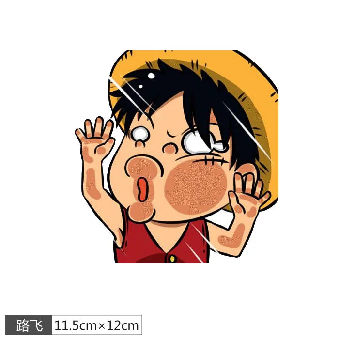 1pcs One Piece Luffy Sticke Game Funny Anime Peeking Glass Vinyl Decal Sticker For Car Window Laptop Hydroflask Waterbottle PVC