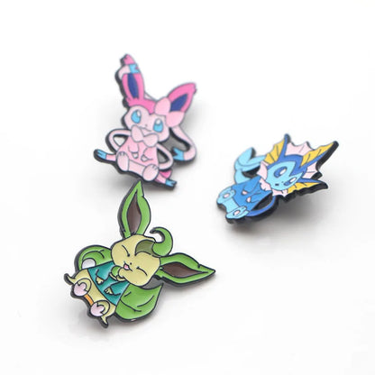 Cartoon Pins Eevee Enamel Pin Monster Badges Cute Brooches Bags Shirts Lapel Pin For Women Men Kids Anime Accessories Gift