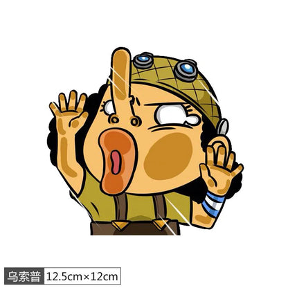 1pcs One Piece Luffy Sticke Game Funny Anime Peeking Glass Vinyl Decal Sticker For Car Window Laptop Hydroflask Waterbottle PVC