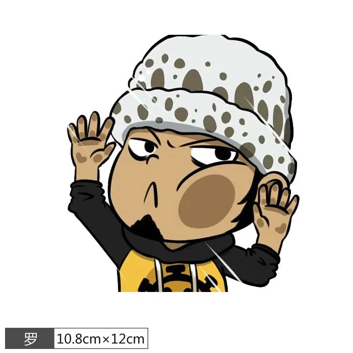 1pcs One Piece Luffy Sticke Game Funny Anime Peeking Glass Vinyl Decal Sticker For Car Window Laptop Hydroflask Waterbottle PVC