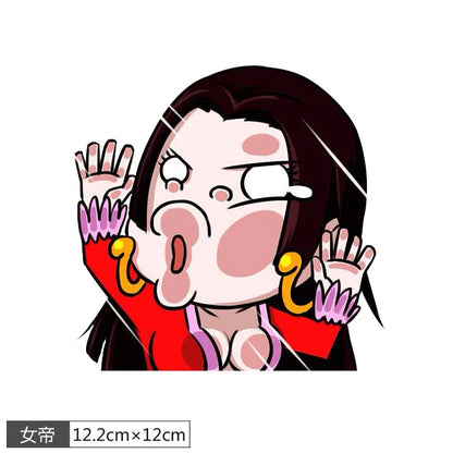 1pcs One Piece Luffy Sticke Game Funny Anime Peeking Glass Vinyl Decal Sticker For Car Window Laptop Hydroflask Waterbottle PVC