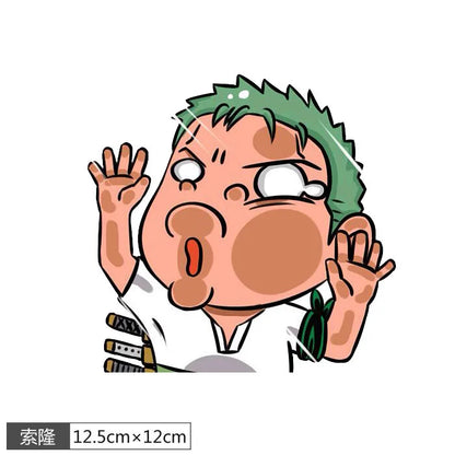 1pcs One Piece Luffy Sticke Game Funny Anime Peeking Glass Vinyl Decal Sticker For Car Window Laptop Hydroflask Waterbottle PVC