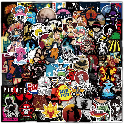 50/100pcs Anime ONE PIECE Stickers Decals Graffiti Skateboard Laptop Phone Car Luffy Chopper Cool Cartoon Sticker for Kids