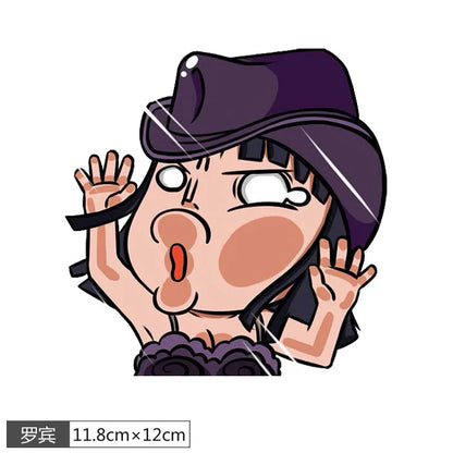 1pcs One Piece Luffy Sticke Game Funny Anime Peeking Glass Vinyl Decal Sticker For Car Window Laptop Hydroflask Waterbottle PVC