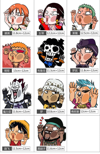 1pcs One Piece Luffy Sticke Game Funny Anime Peeking Glass Vinyl Decal Sticker For Car Window Laptop Hydroflask Waterbottle PVC