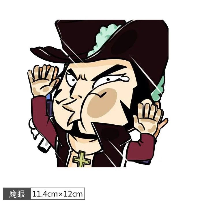 1pcs One Piece Luffy Sticke Game Funny Anime Peeking Glass Vinyl Decal Sticker For Car Window Laptop Hydroflask Waterbottle PVC