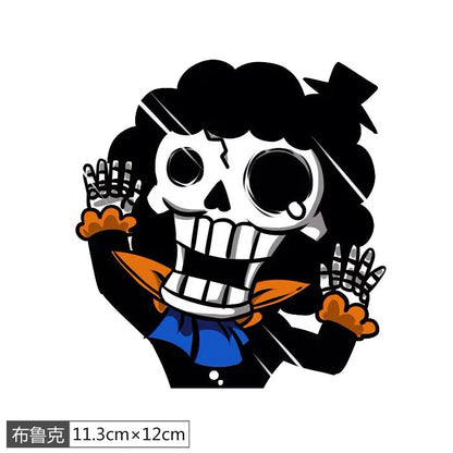 1pcs One Piece Luffy Sticke Game Funny Anime Peeking Glass Vinyl Decal Sticker For Car Window Laptop Hydroflask Waterbottle PVC