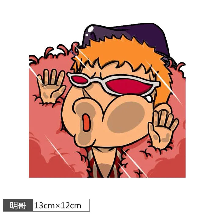 1pcs One Piece Luffy Sticke Game Funny Anime Peeking Glass Vinyl Decal Sticker For Car Window Laptop Hydroflask Waterbottle PVC