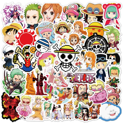 50/100pcs Anime ONE PIECE Stickers Decals Graffiti Skateboard Laptop Phone Car Luffy Chopper Cool Cartoon Sticker for Kids