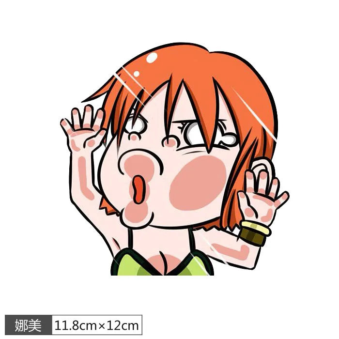 1pcs One Piece Luffy Sticke Game Funny Anime Peeking Glass Vinyl Decal Sticker For Car Window Laptop Hydroflask Waterbottle PVC