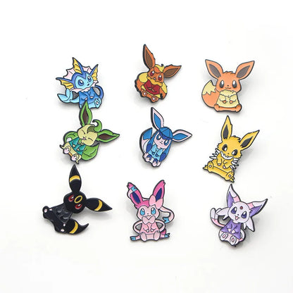 Cartoon Pins Eevee Enamel Pin Monster Badges Cute Brooches Bags Shirts Lapel Pin For Women Men Kids Anime Accessories Gift